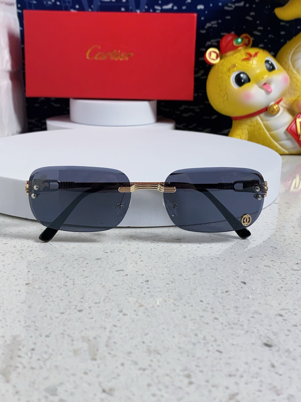 Cartier Fashion Blue Lens Sunglasses for Men & Women - 382784 - detail image 8