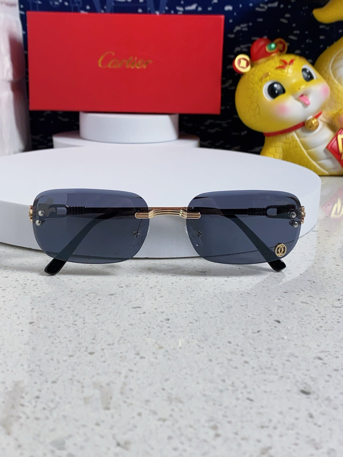 Cartier Fashion Blue Lens Sunglasses for Men & Women - 382784 - detail image 8