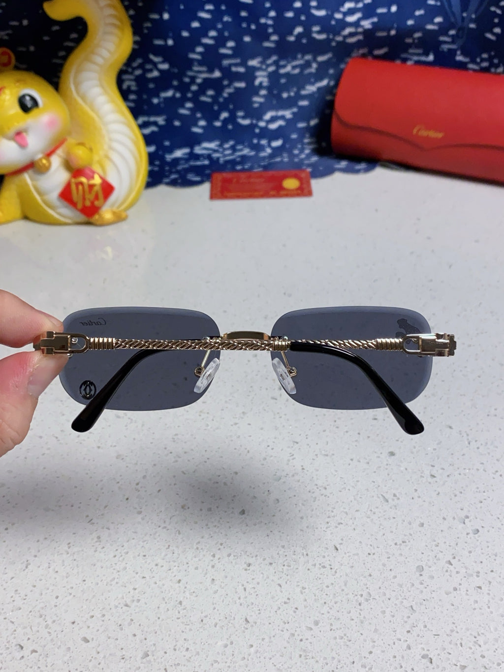 Cartier Fashion Blue Lens Sunglasses for Men & Women - 382784 - detail image 5