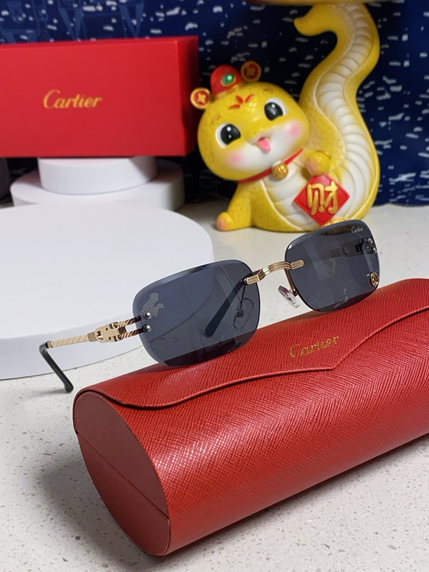 Cartier Fashion Blue Lens Sunglasses for Men & Women - 382784 - detail image 9