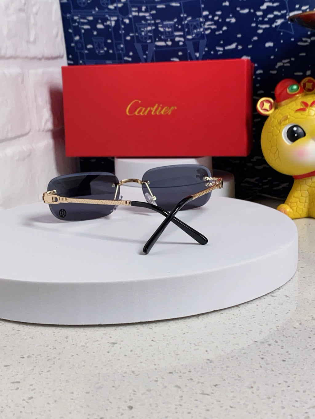 Cartier Fashion Blue Lens Sunglasses for Men & Women - 382784 - detail image 3