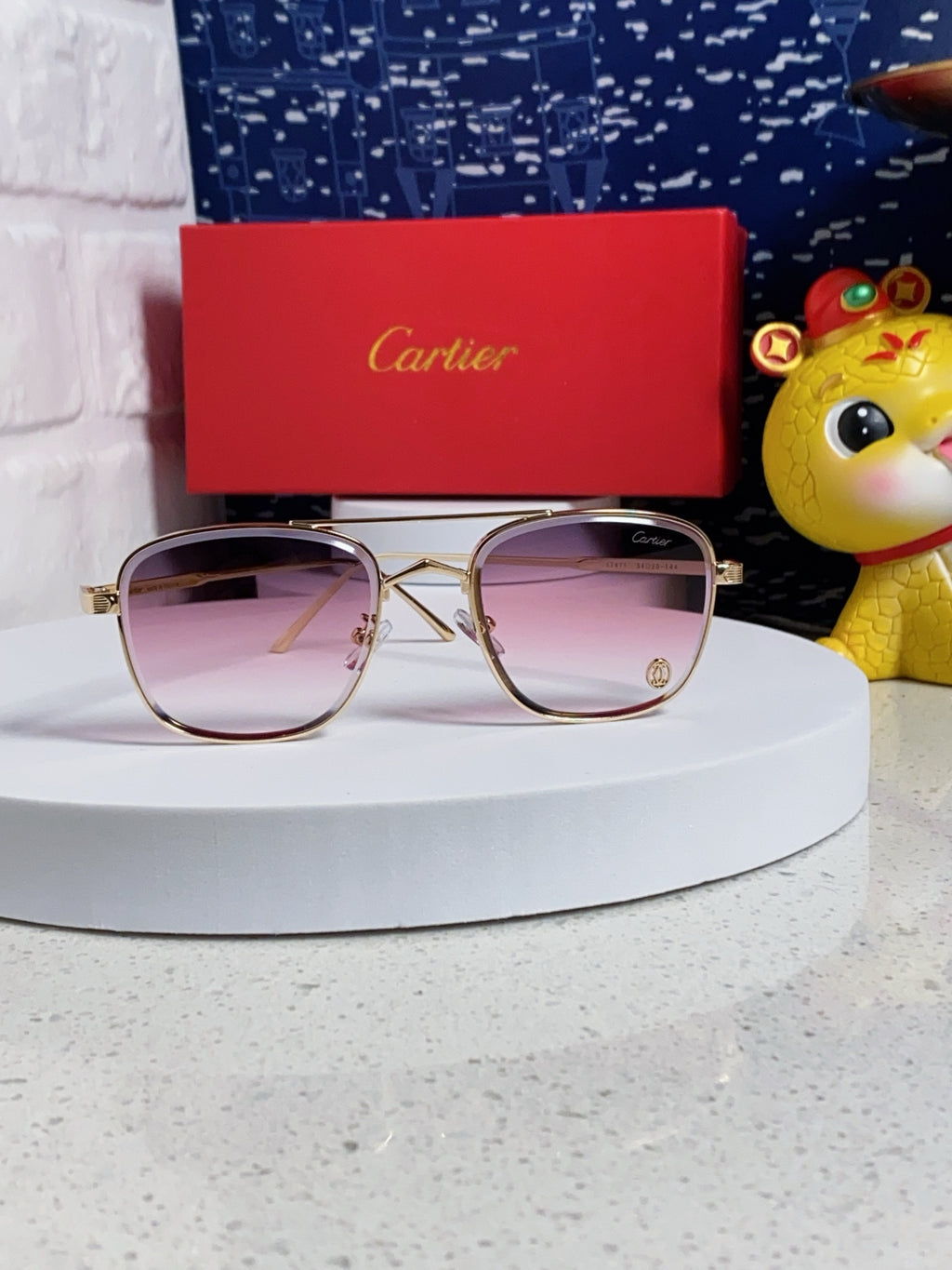 Cartier Aviator Silver Lens Sunglasses for Men & Women - 382786 - detail image 2