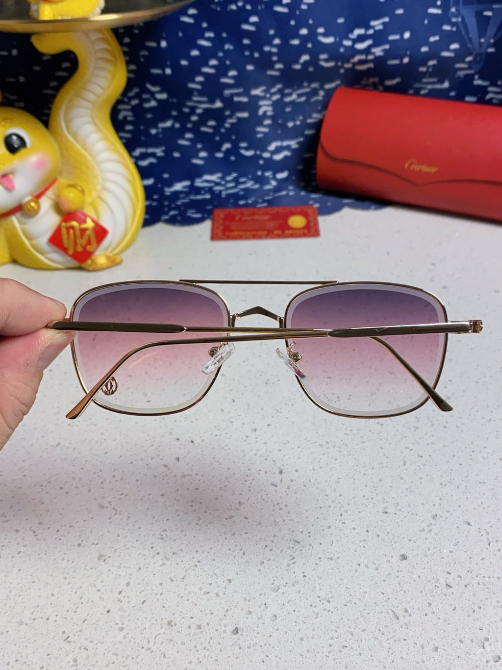 Cartier Aviator Silver Lens Sunglasses for Men & Women - 382786 - detail image 5