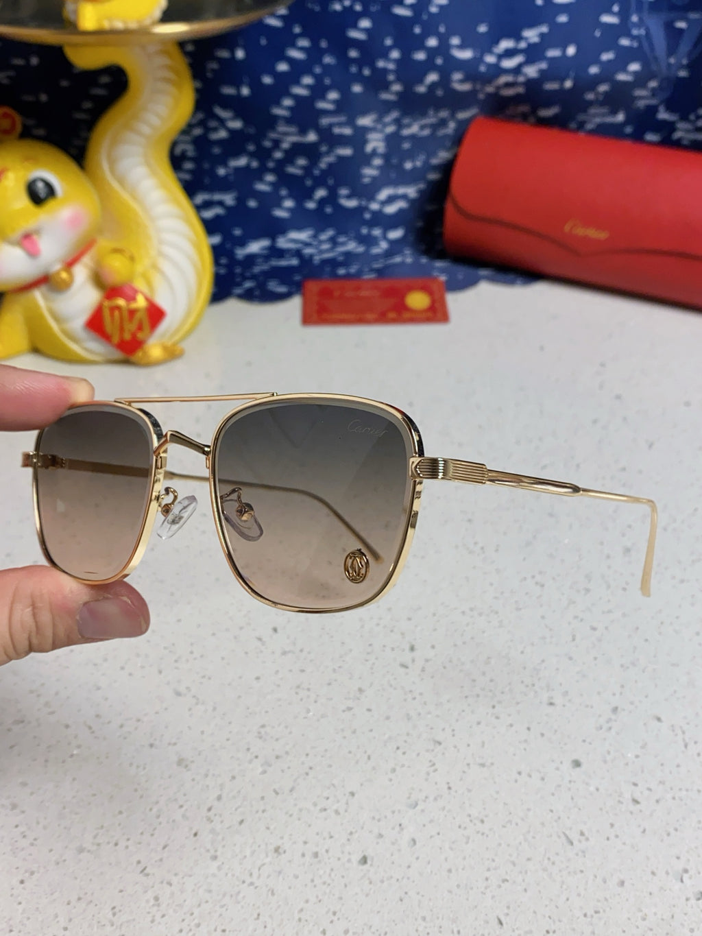 Cartier Aviator Silver Lens Sunglasses for Men & Women - 382787 - detail image 6