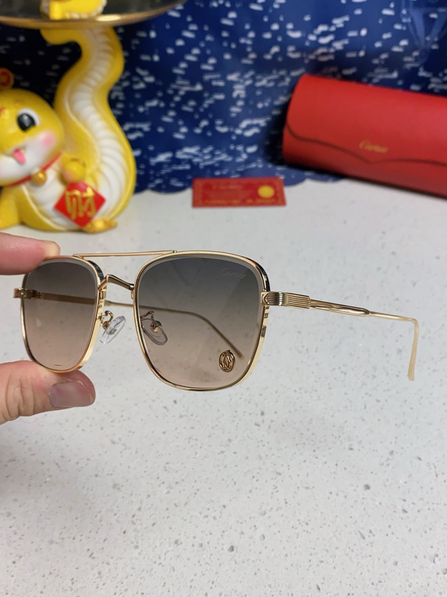 Cartier Aviator Silver Lens Sunglasses for Men & Women - 382787 - detail image 6