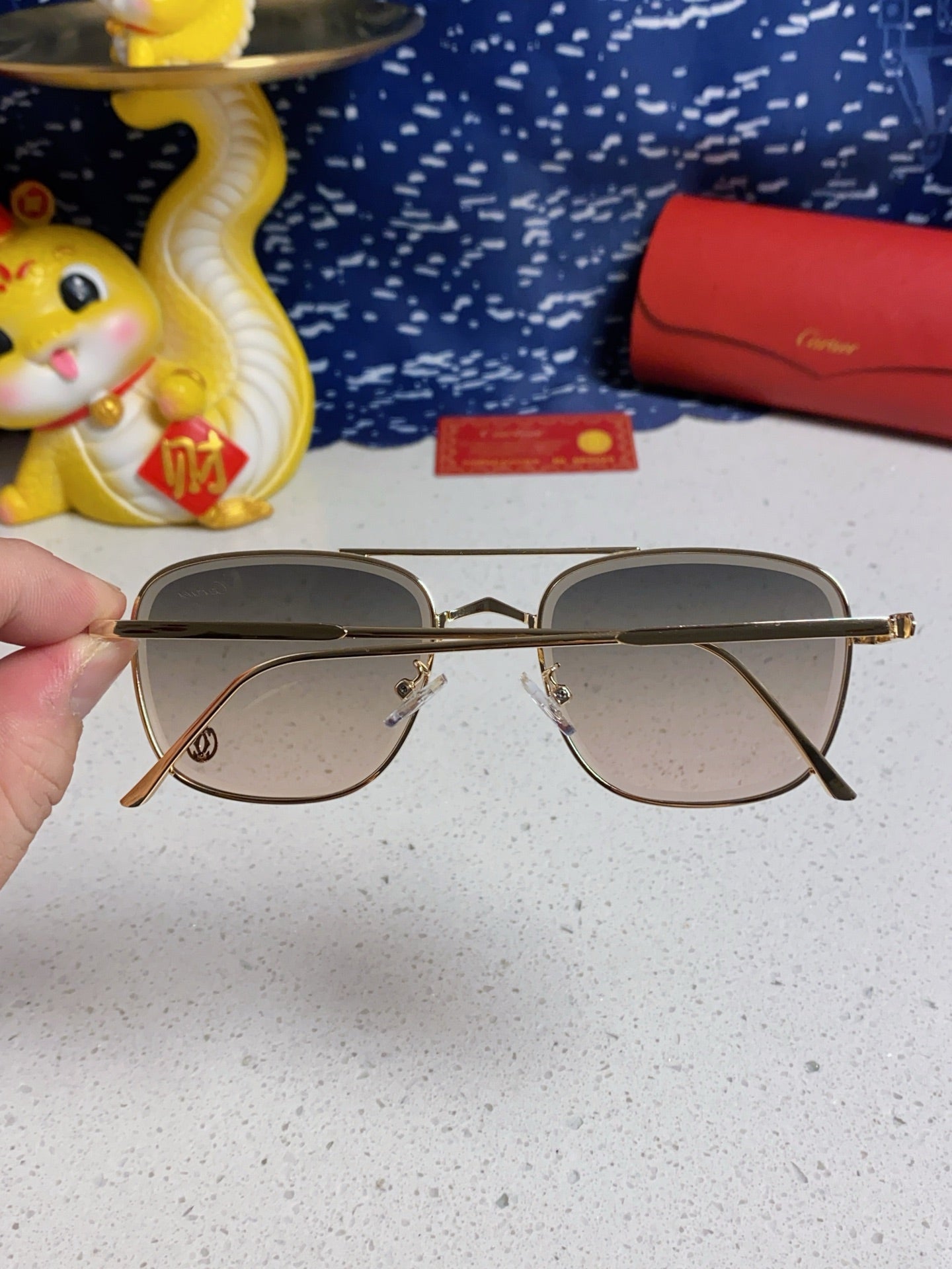 Cartier Aviator Silver Lens Sunglasses for Men & Women - 382787 - detail image 5