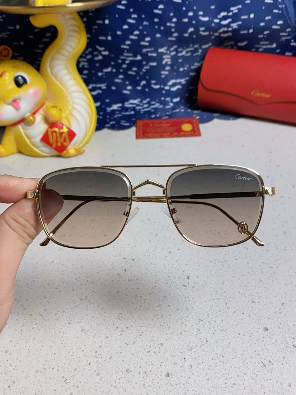 Cartier Aviator Silver Lens Sunglasses for Men & Women - 382787 - detail image 4
