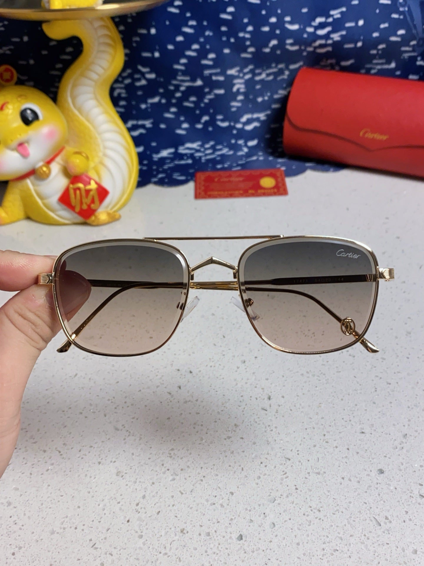 Cartier Aviator Silver Lens Sunglasses for Men & Women - 382787 - detail image 4