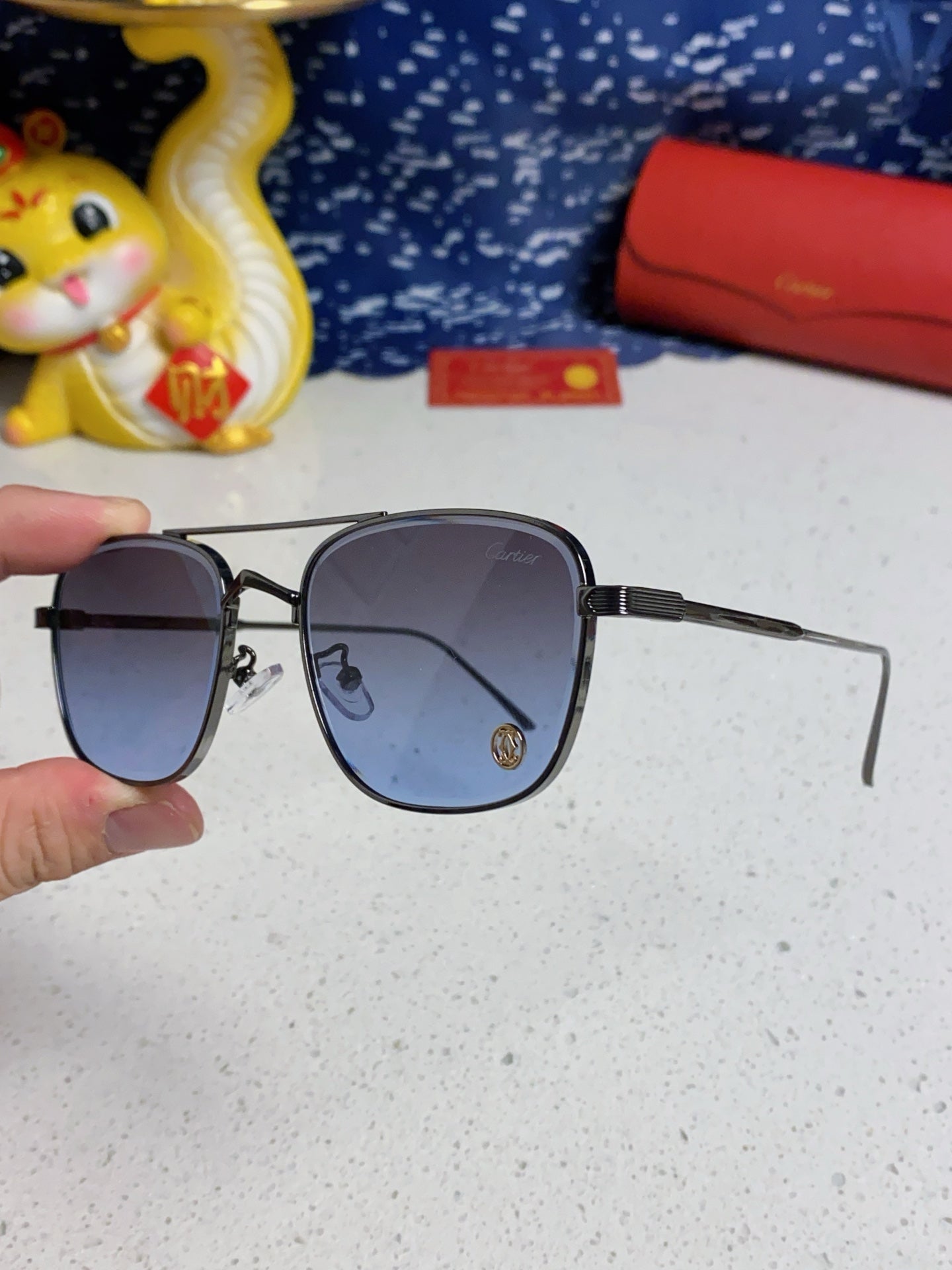 Cartier Aviator Silver Lens Sunglasses for Men & Women - 382788 - detail image 6