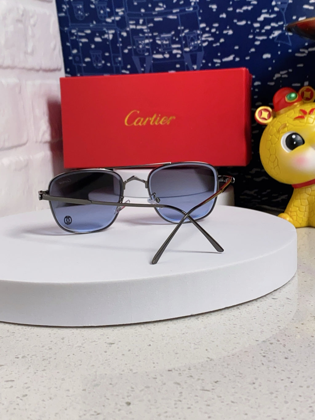 Cartier Aviator Silver Lens Sunglasses for Men & Women - 382788 - detail image 3