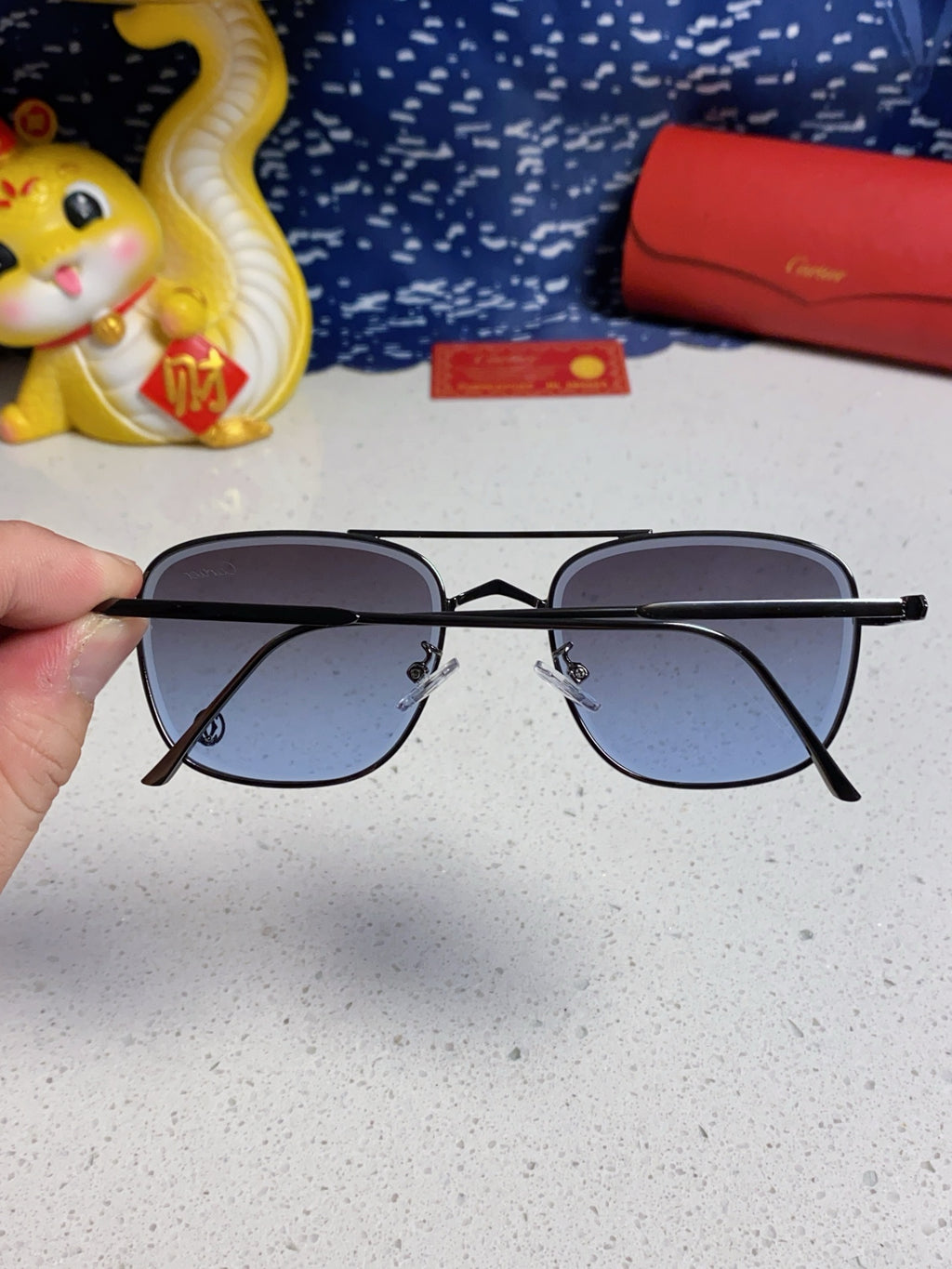 Cartier Aviator Silver Lens Sunglasses for Men & Women - 382788 - detail image 5
