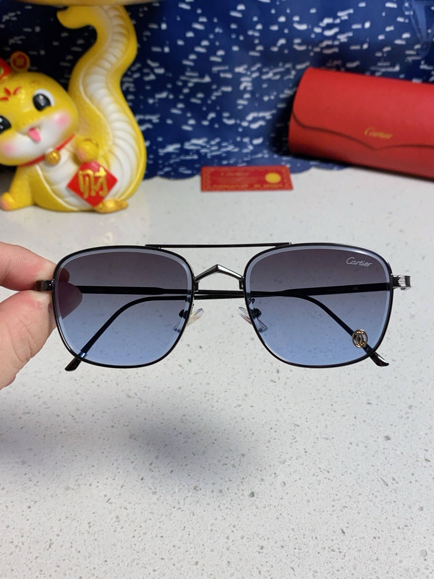 Cartier Aviator Silver Lens Sunglasses for Men & Women - 382788 - detail image 4