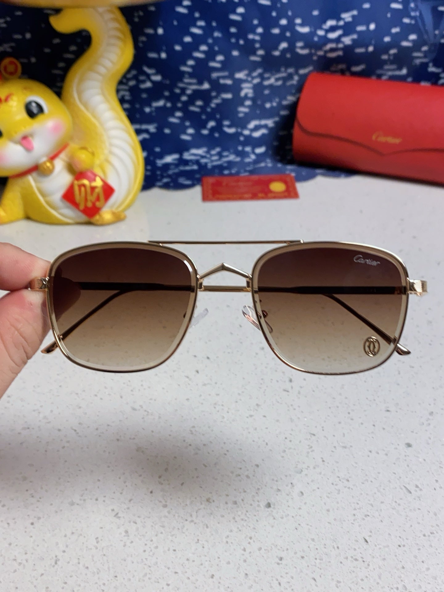 Cartier Aviator Brown Lens Sunglasses for Men & Women - detail image 4