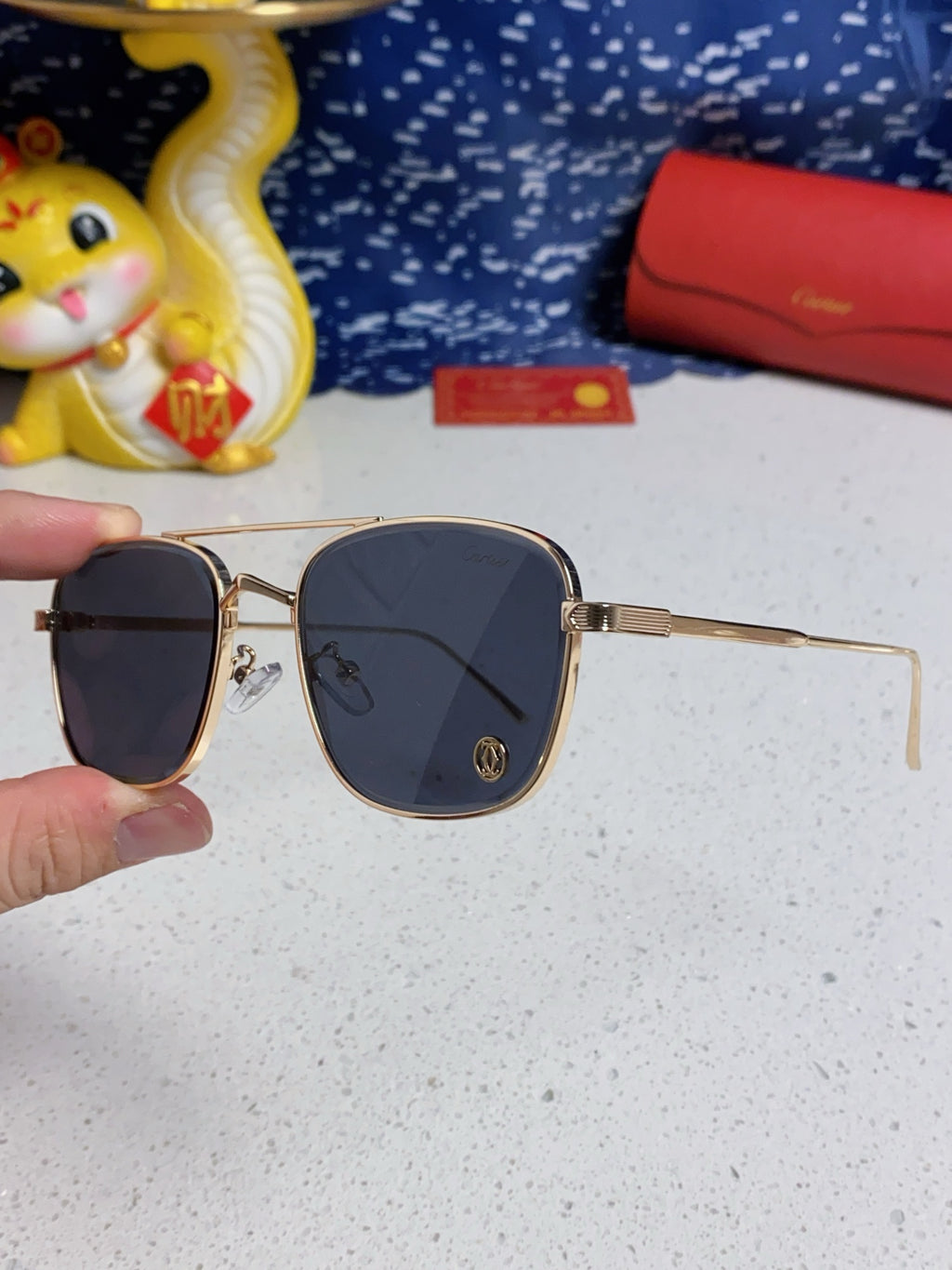 Cartier Aviator Blue Lens Sunglasses for Men & Women - 382790 - detail image 6