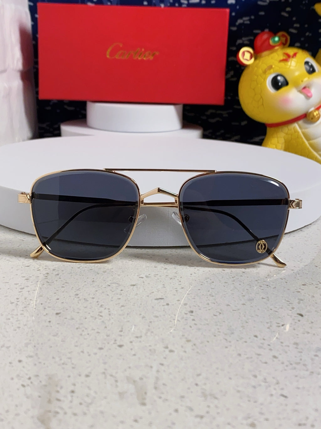 Cartier Aviator Blue Lens Sunglasses for Men & Women - 382790 - detail image 8