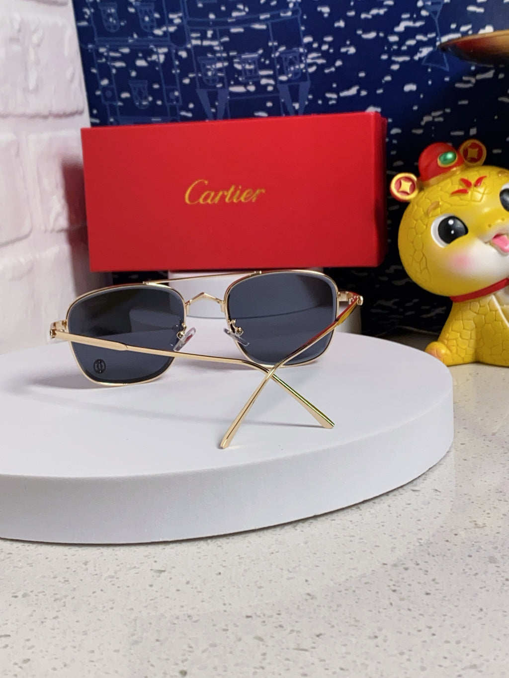 Cartier Aviator Blue Lens Sunglasses for Men & Women - 382790 - detail image 3