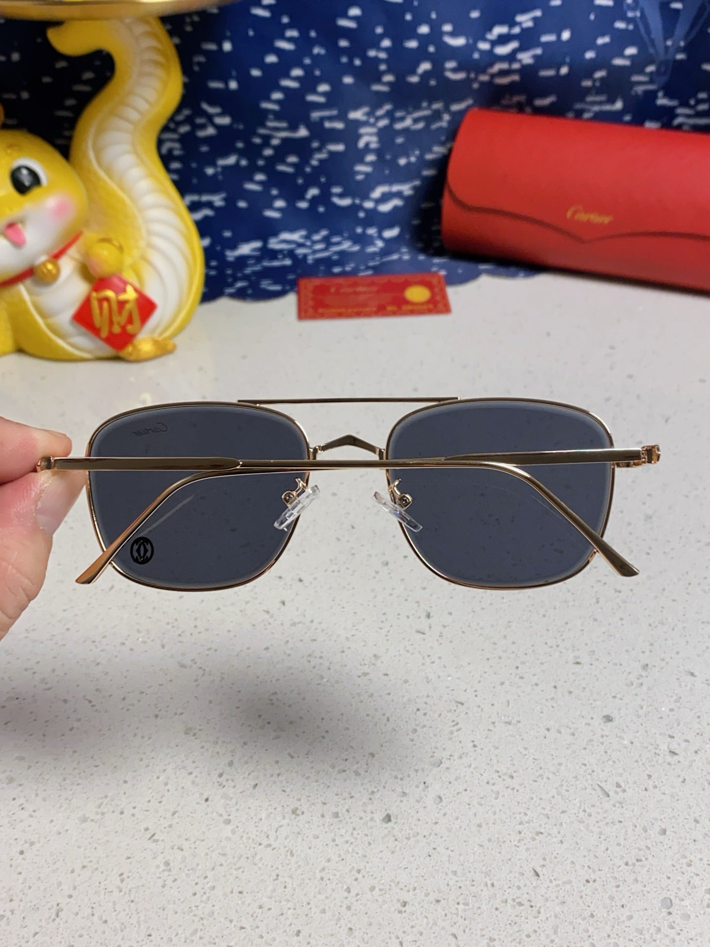 Cartier Aviator Blue Lens Sunglasses for Men & Women - 382790 - detail image 5