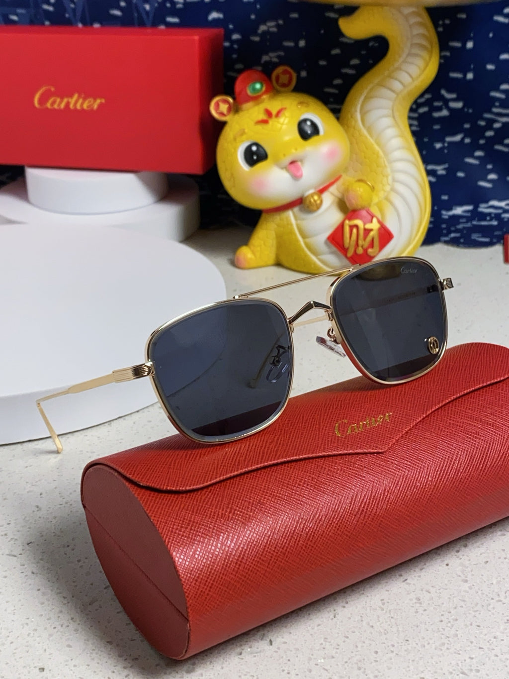 Cartier Aviator Blue Lens Sunglasses for Men & Women - 382790 - detail image 9