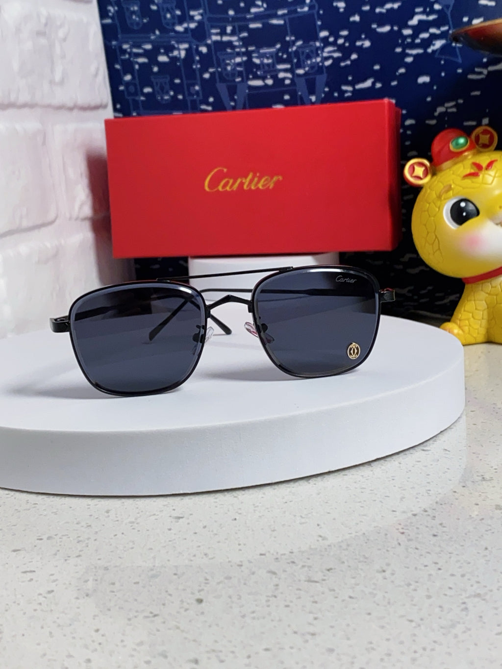 Cartier Aviator Blue Lens Sunglasses for Men & Women - detail image 2