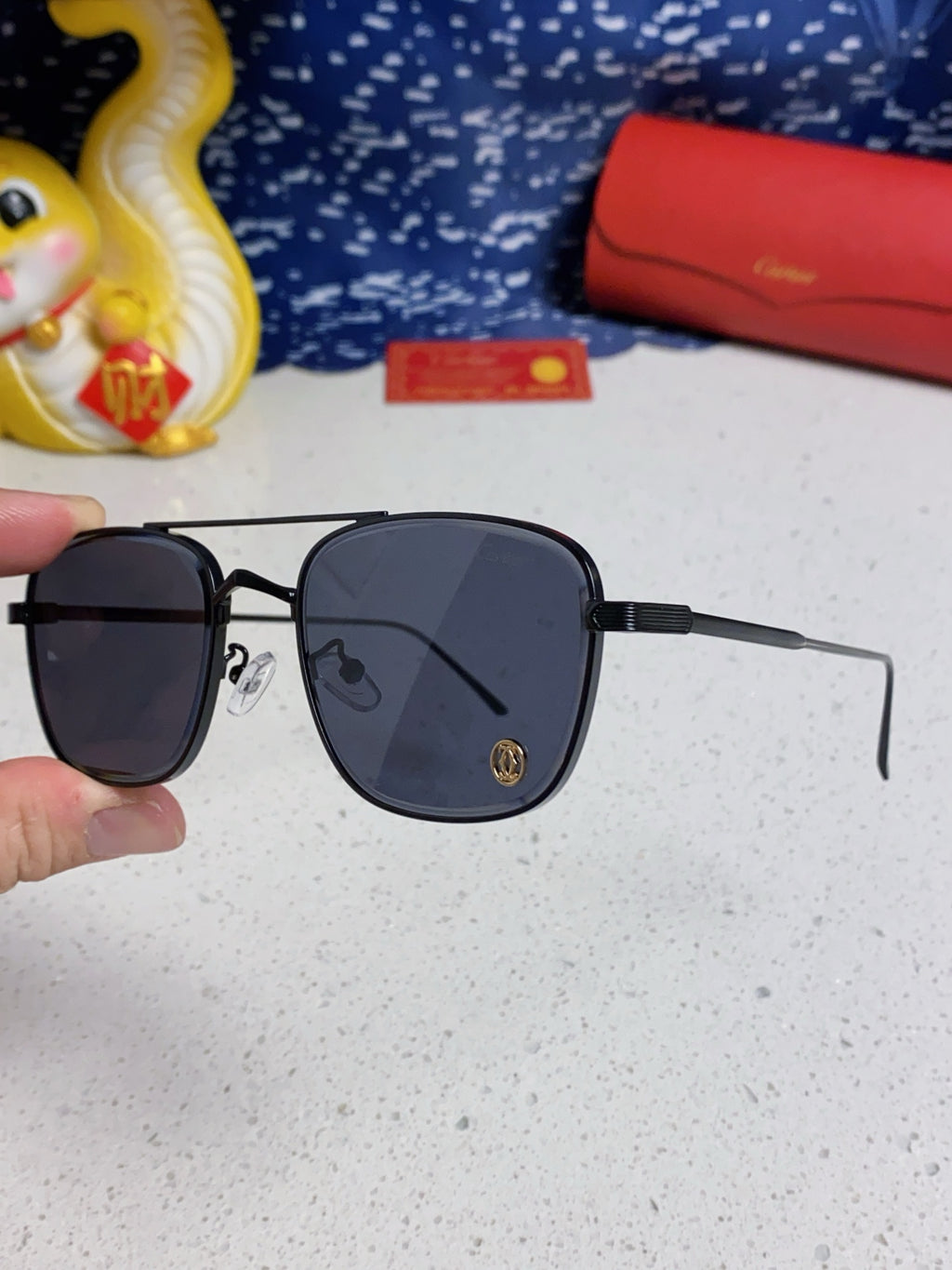 Cartier Aviator Blue Lens Sunglasses for Men & Women - detail image 6
