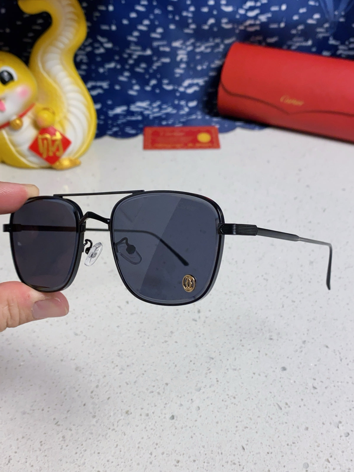 Cartier Aviator Blue Lens Sunglasses for Men & Women - detail image 6