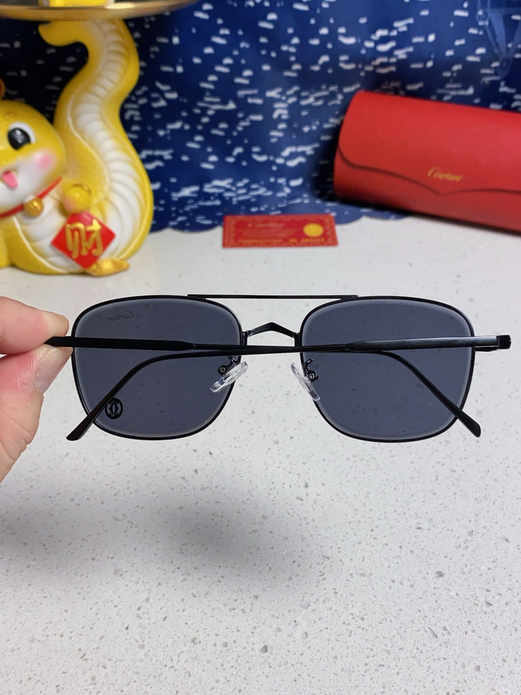 Cartier Aviator Blue Lens Sunglasses for Men & Women - detail image 5