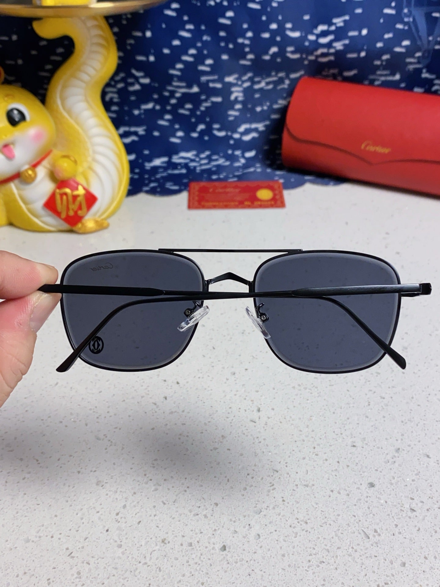 Cartier Aviator Blue Lens Sunglasses for Men & Women - detail image 5