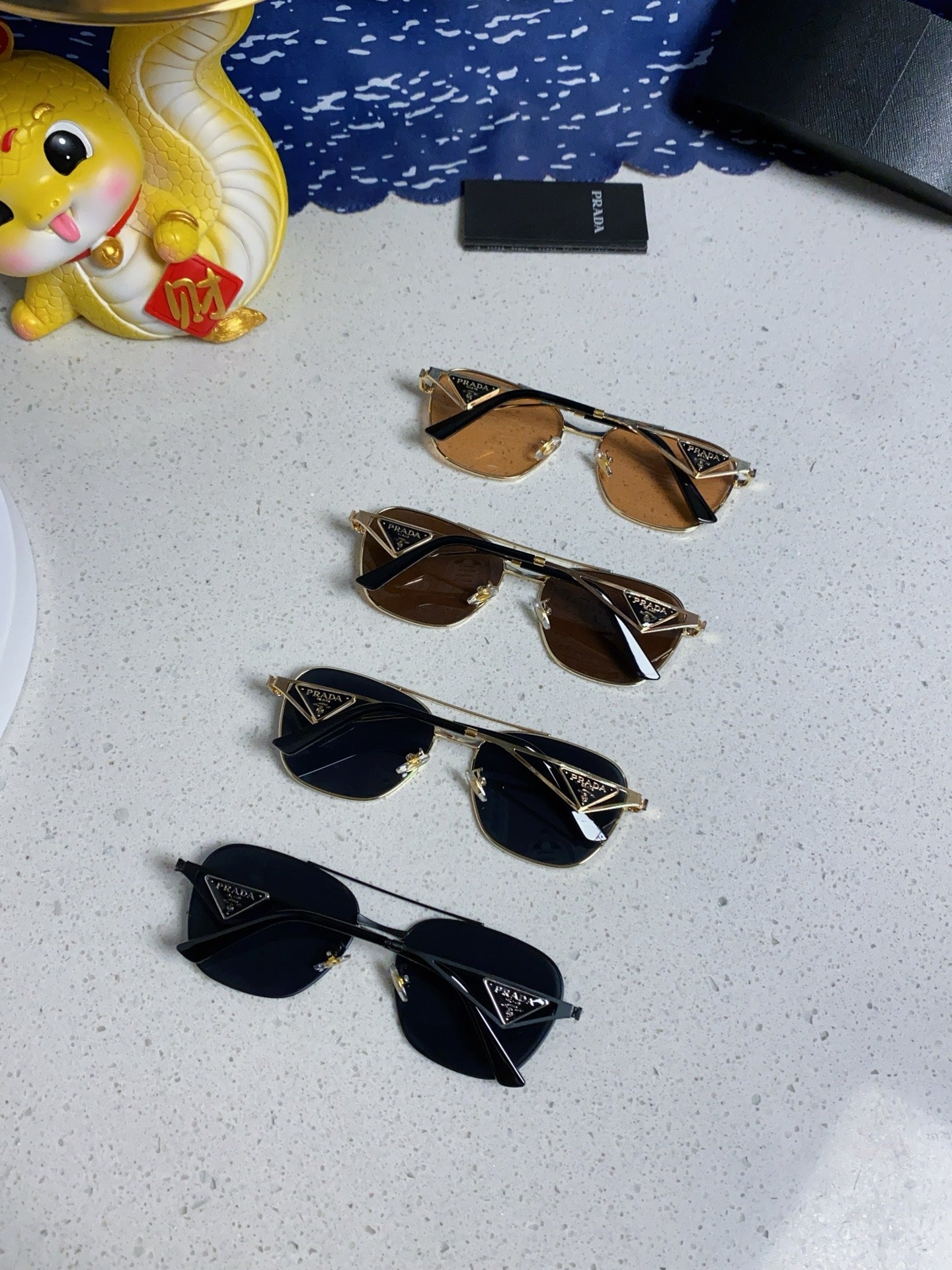 Prada Metal Fashion Blue Lens Sunglasses for Men & Women - 382729 - detail image 10
