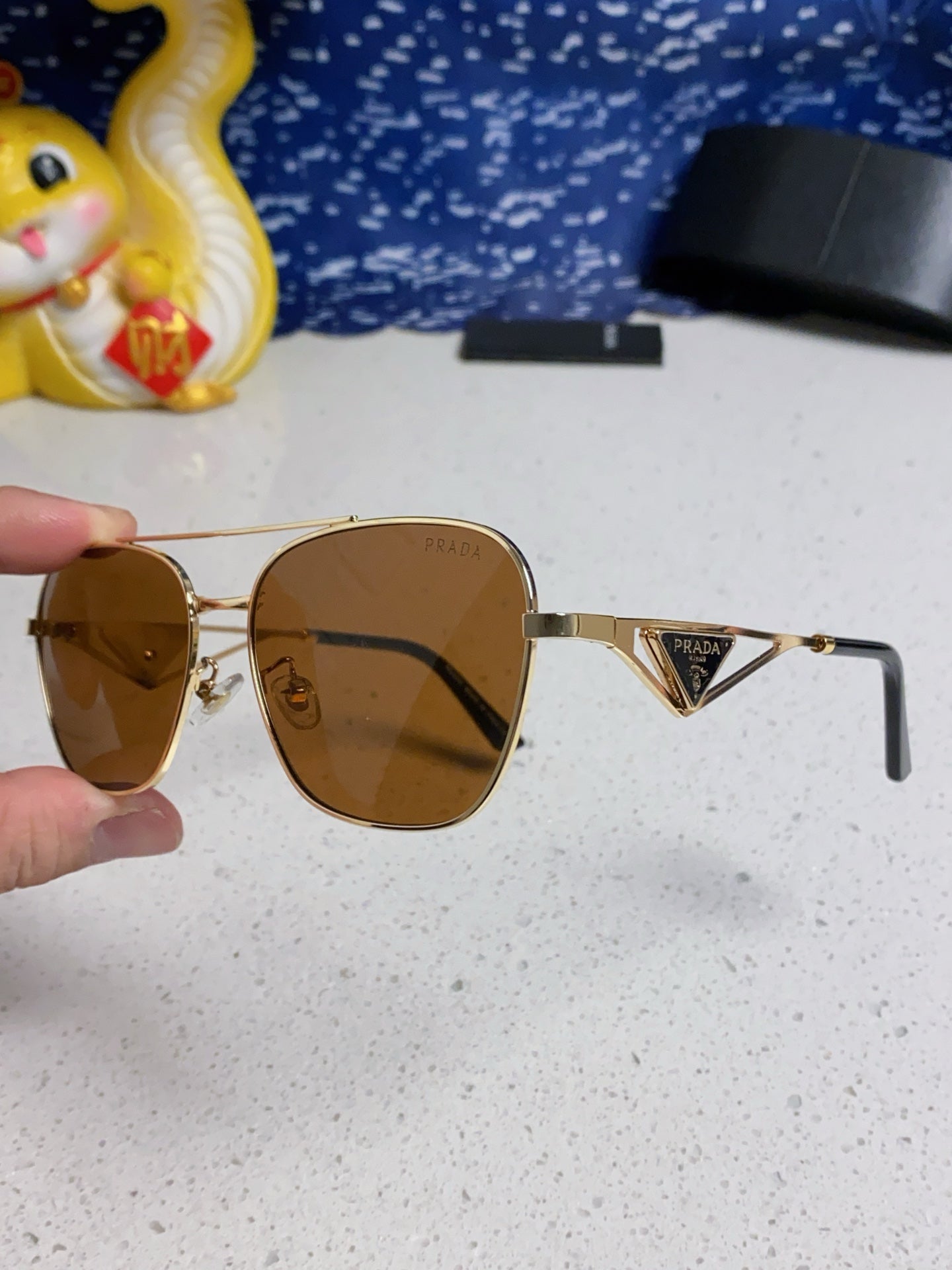 Prada Metal Fashion Black Lens Sunglasses for Men & Women - 382727 - detail image 6