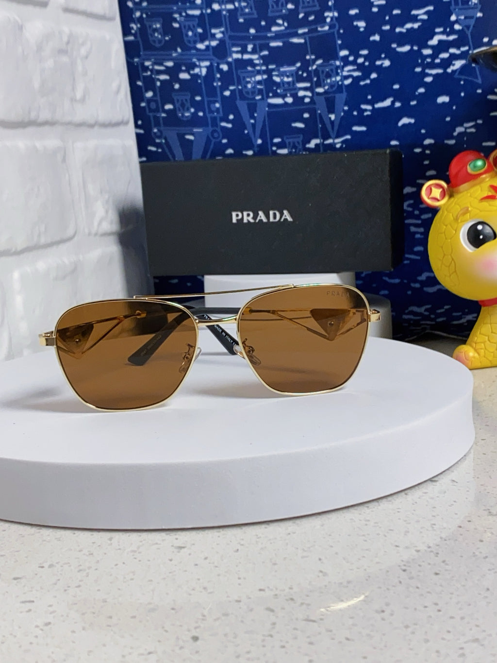 Prada Metal Fashion Black Lens Sunglasses for Men & Women - 382727 - detail image 2