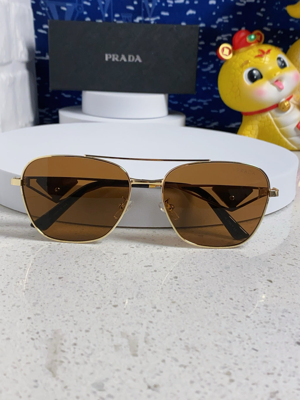 Prada Metal Fashion Black Lens Sunglasses for Men & Women - 382727 - detail image 8