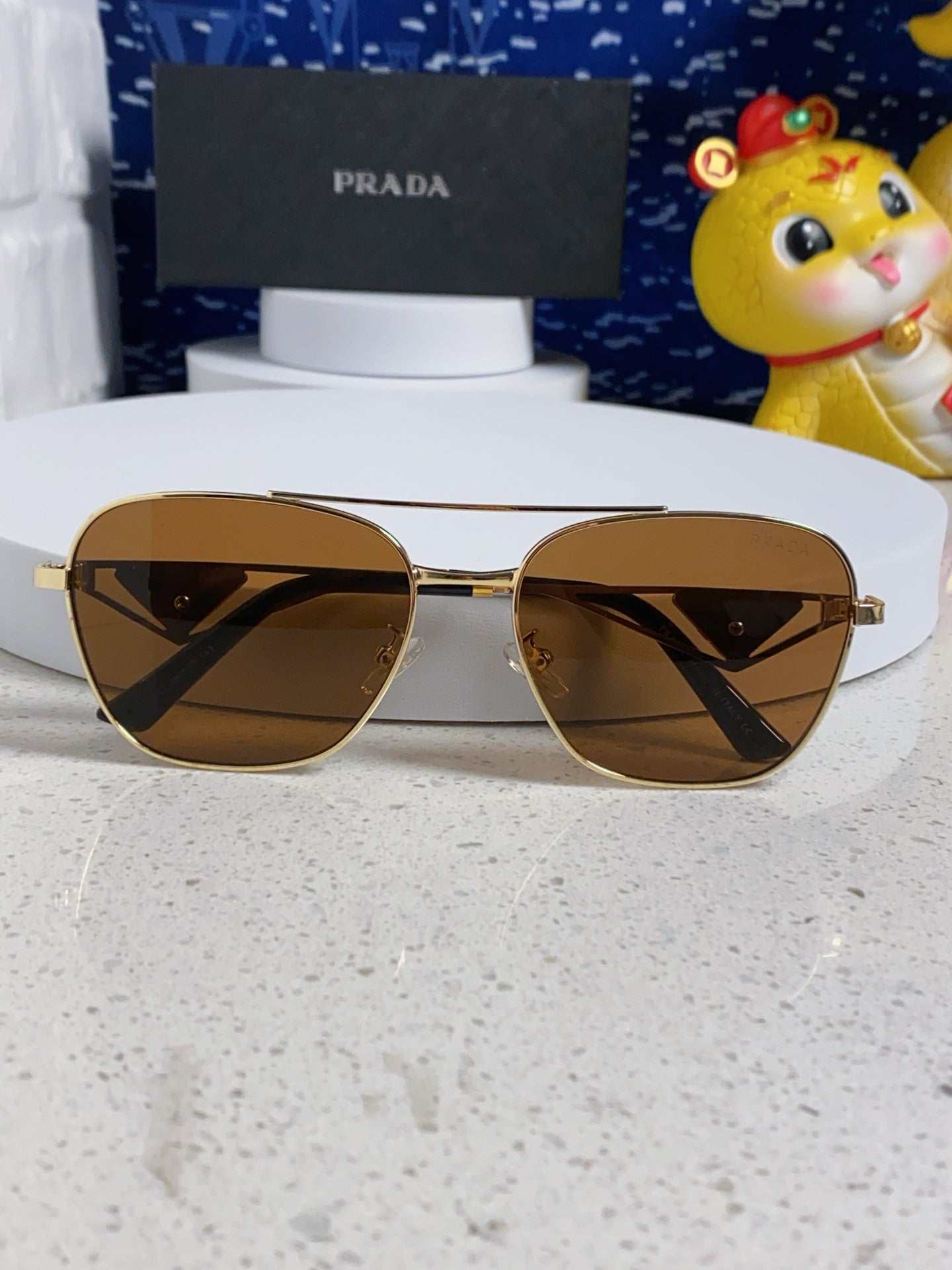 Prada Metal Fashion Black Lens Sunglasses for Men & Women - 382727 - detail image 8