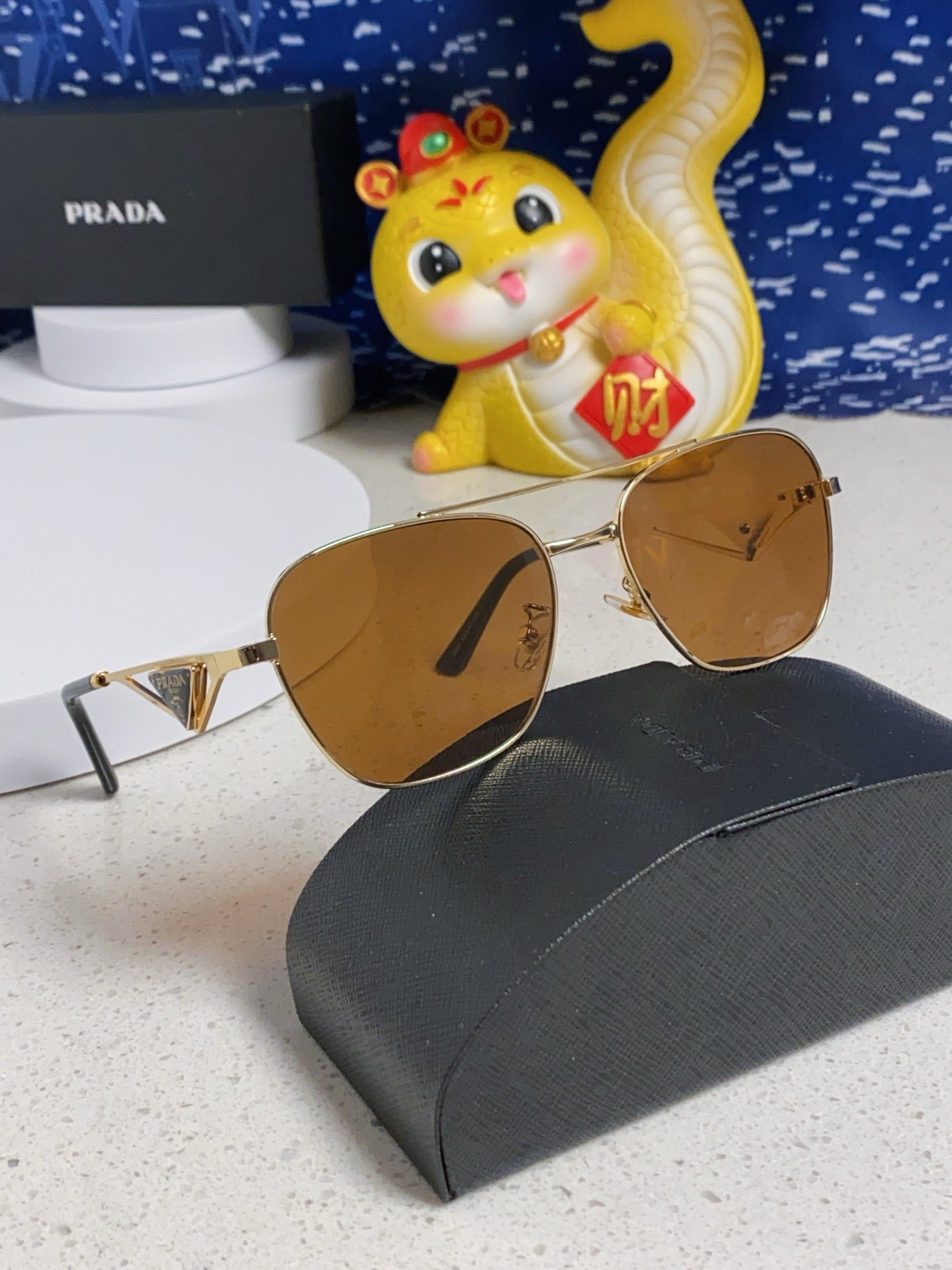 Prada Metal Fashion Black Lens Sunglasses for Men & Women - 382727 - detail image 9