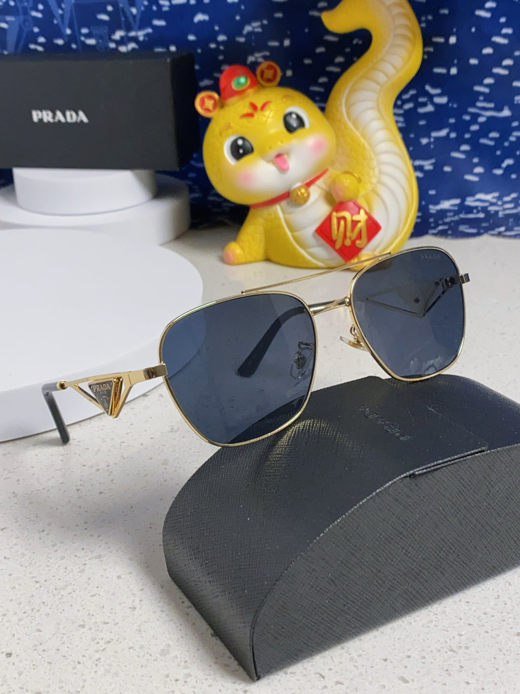 Prada Metal Fashion Blue Lens Sunglasses for Men & Women - 382728 - detail image 9