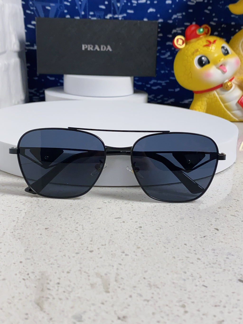 Prada Metal Fashion Blue Lens Sunglasses for Men & Women - 382729 - detail image 8
