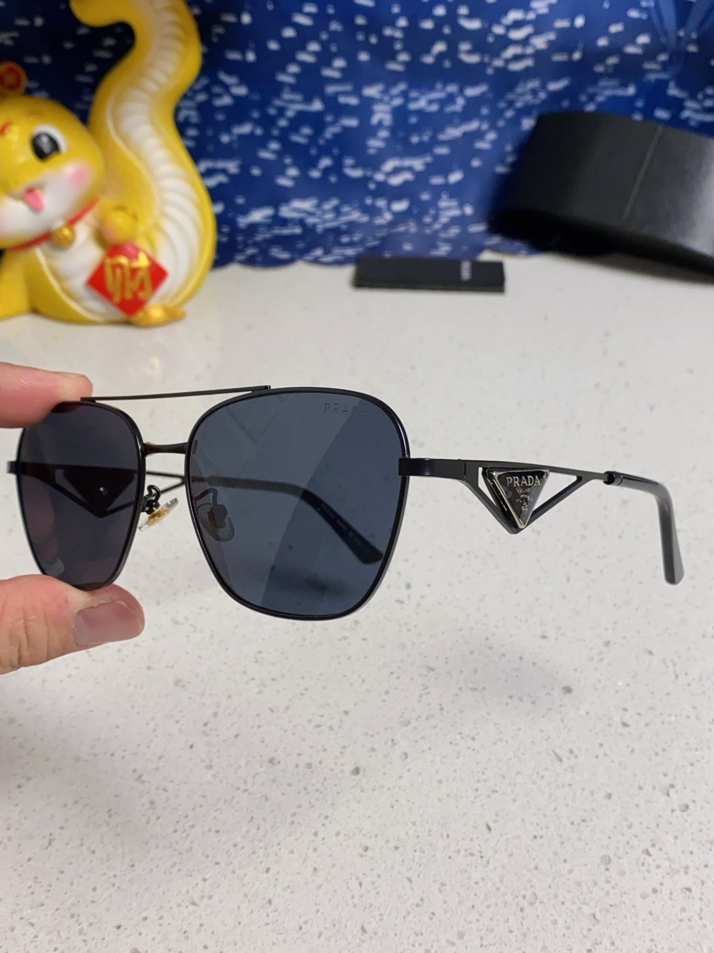 Prada Metal Fashion Blue Lens Sunglasses for Men & Women - 382729 - detail image 6