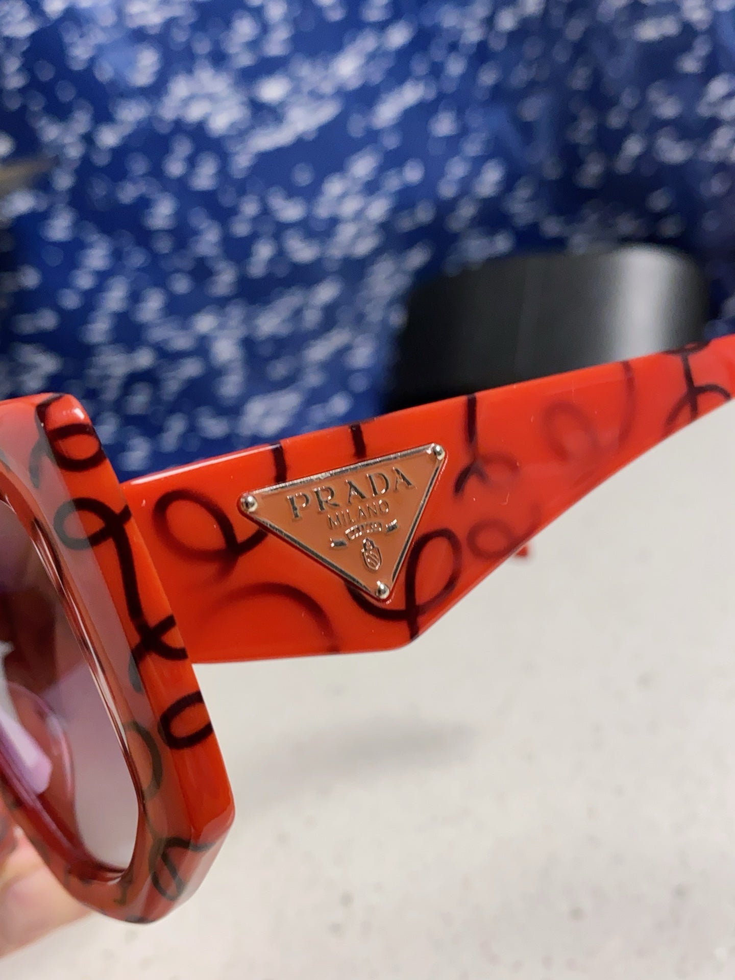 Prada 14ZSF Cat-Eye Red Lens Sunglasses for Women - detail image 7