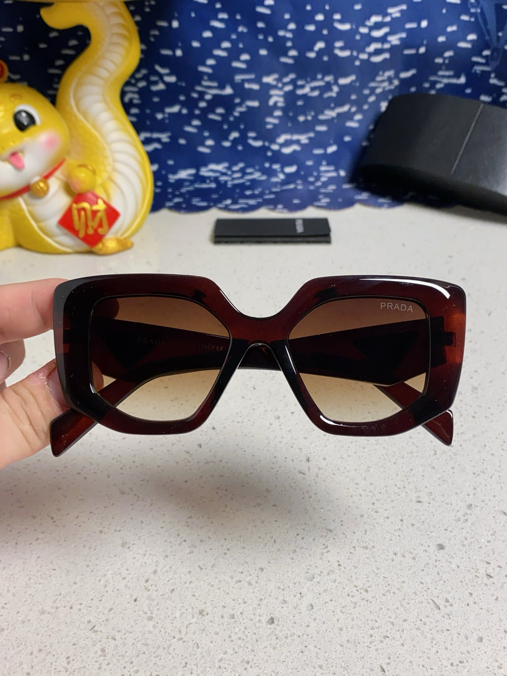Prada 14ZSF Cat-Eye Silver Lens Sunglasses for Women - detail image 4