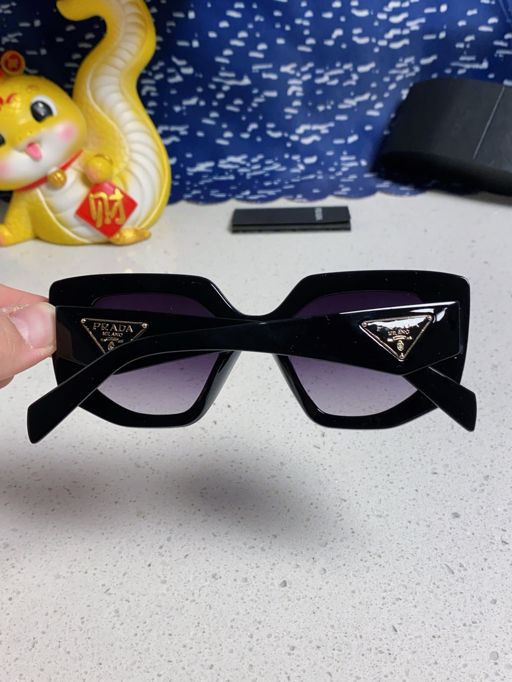 Prada 14ZSF Cat-Eye Pink Lens Sunglasses for Women - detail image 6