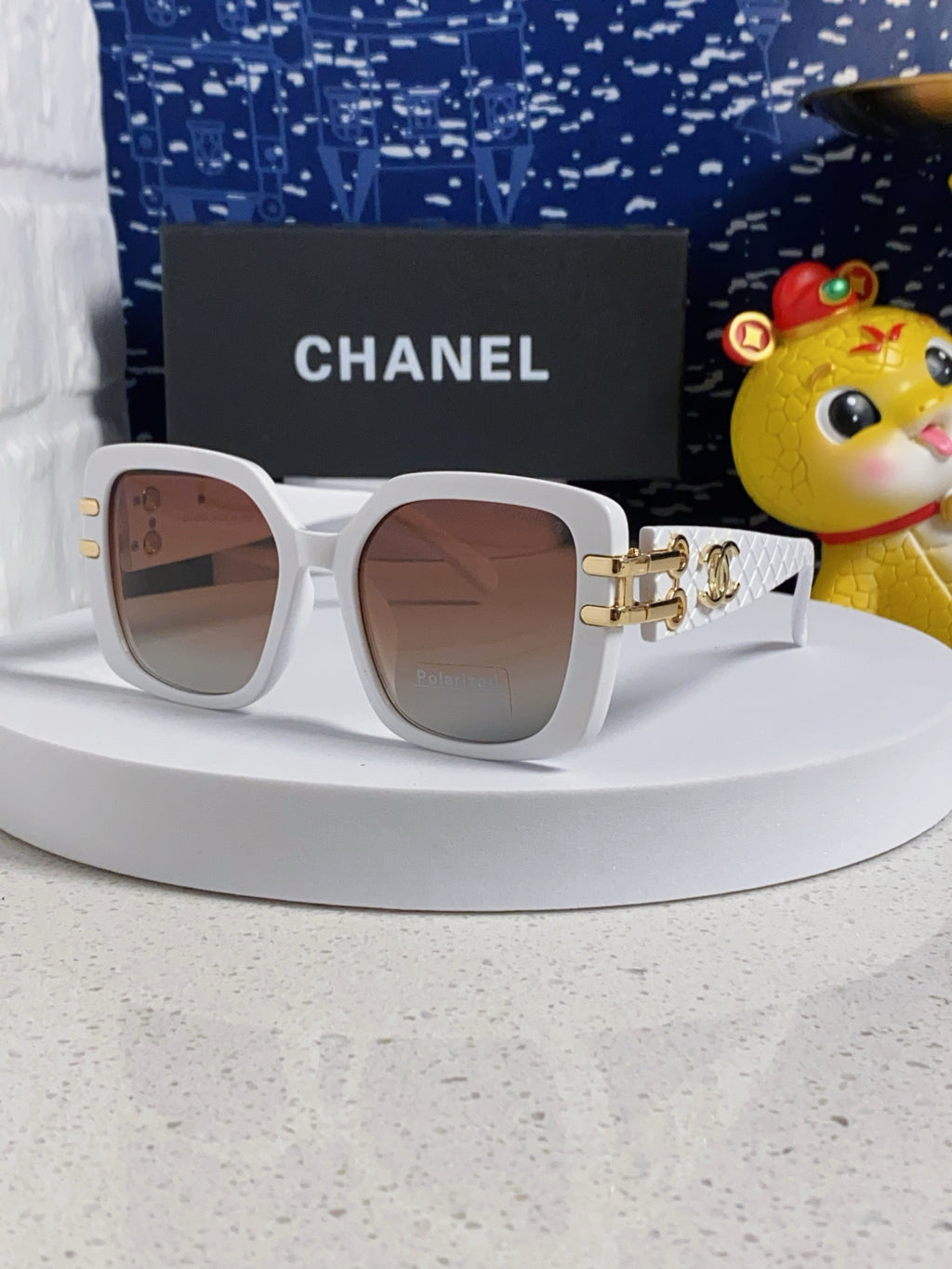 Chanel Oversized Silver Lens Sunglasses for Men & Women - 398611