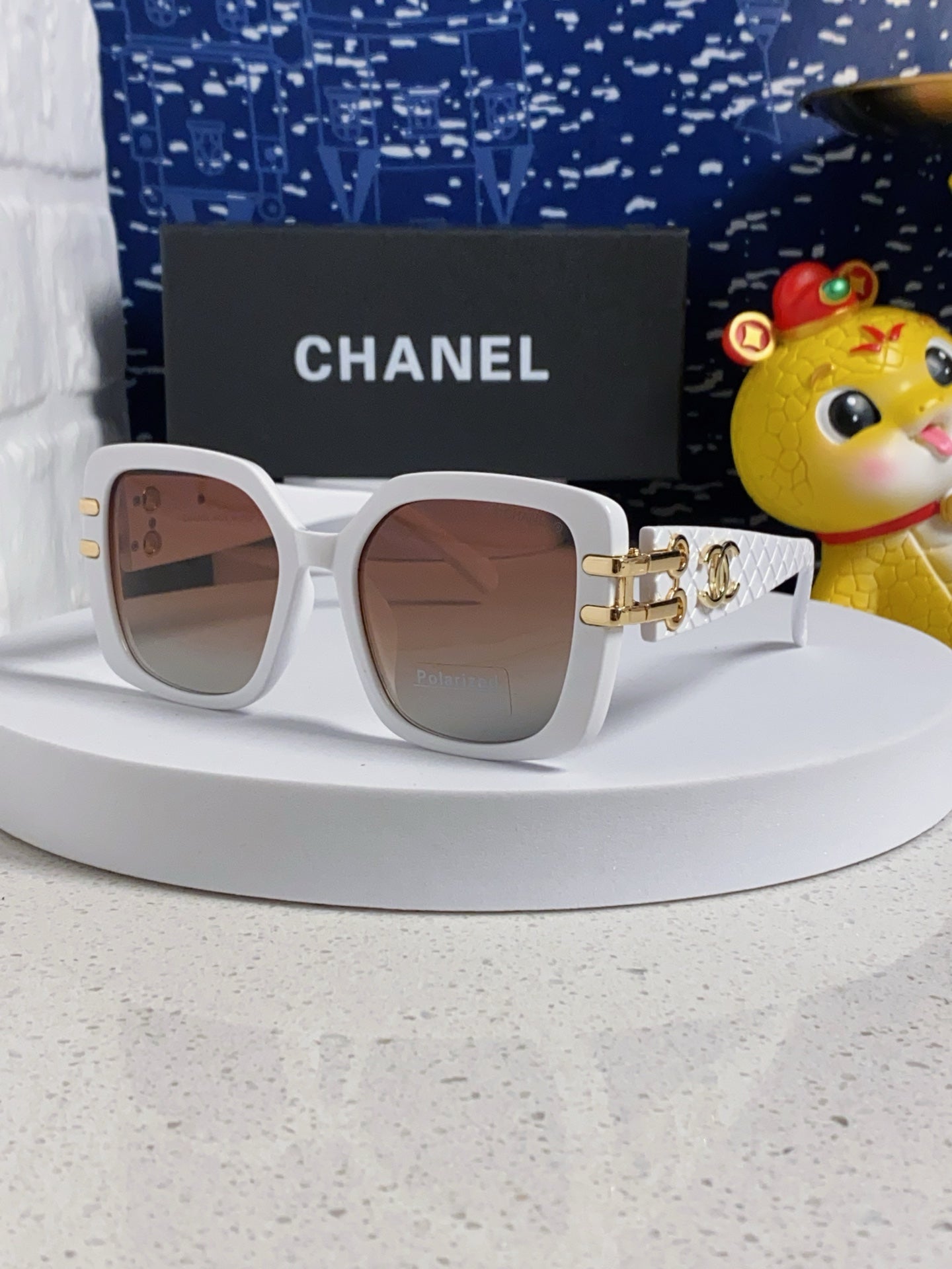 Chanel Oversized Silver Lens Sunglasses for Men & Women - 398611
