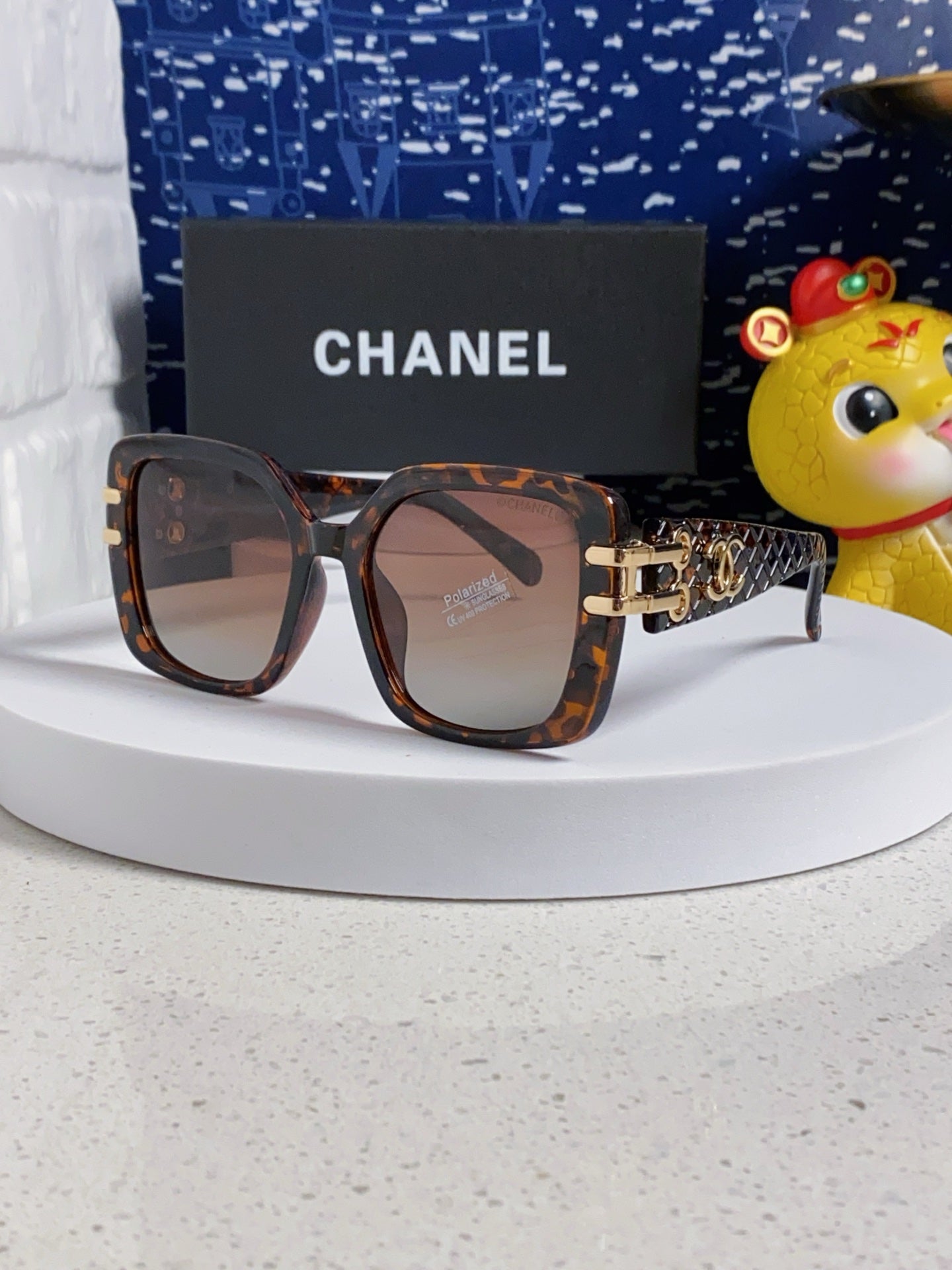 Chanel Oversized Silver Lens Sunglasses for Men & Women - 398612