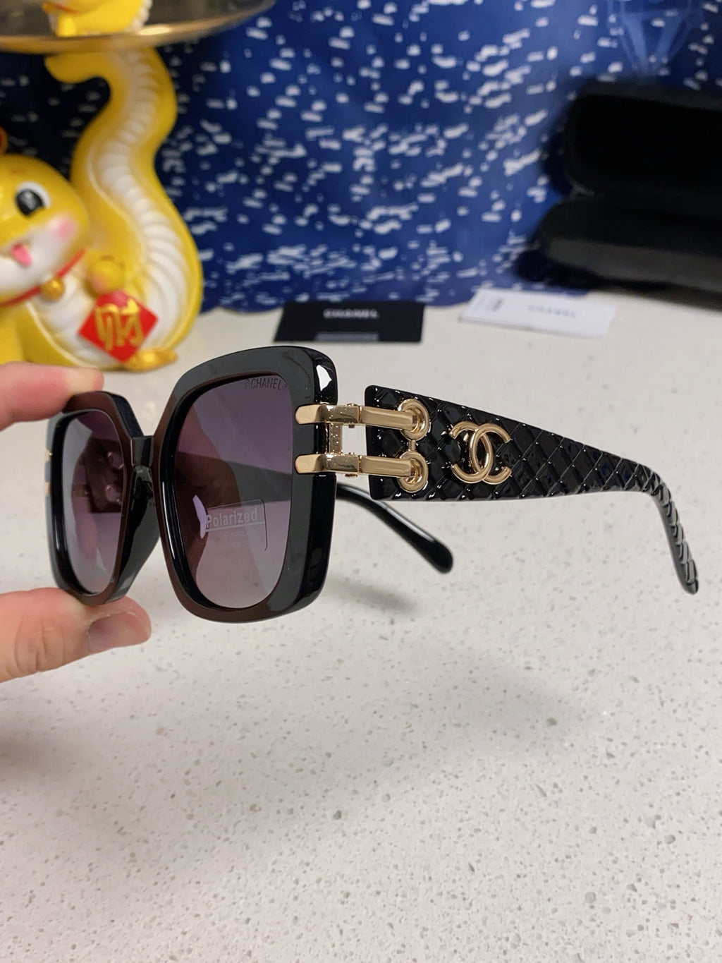 Chanel Oversized Silver Lens Sunglasses for Men & Women - 398613 - detail image 6
