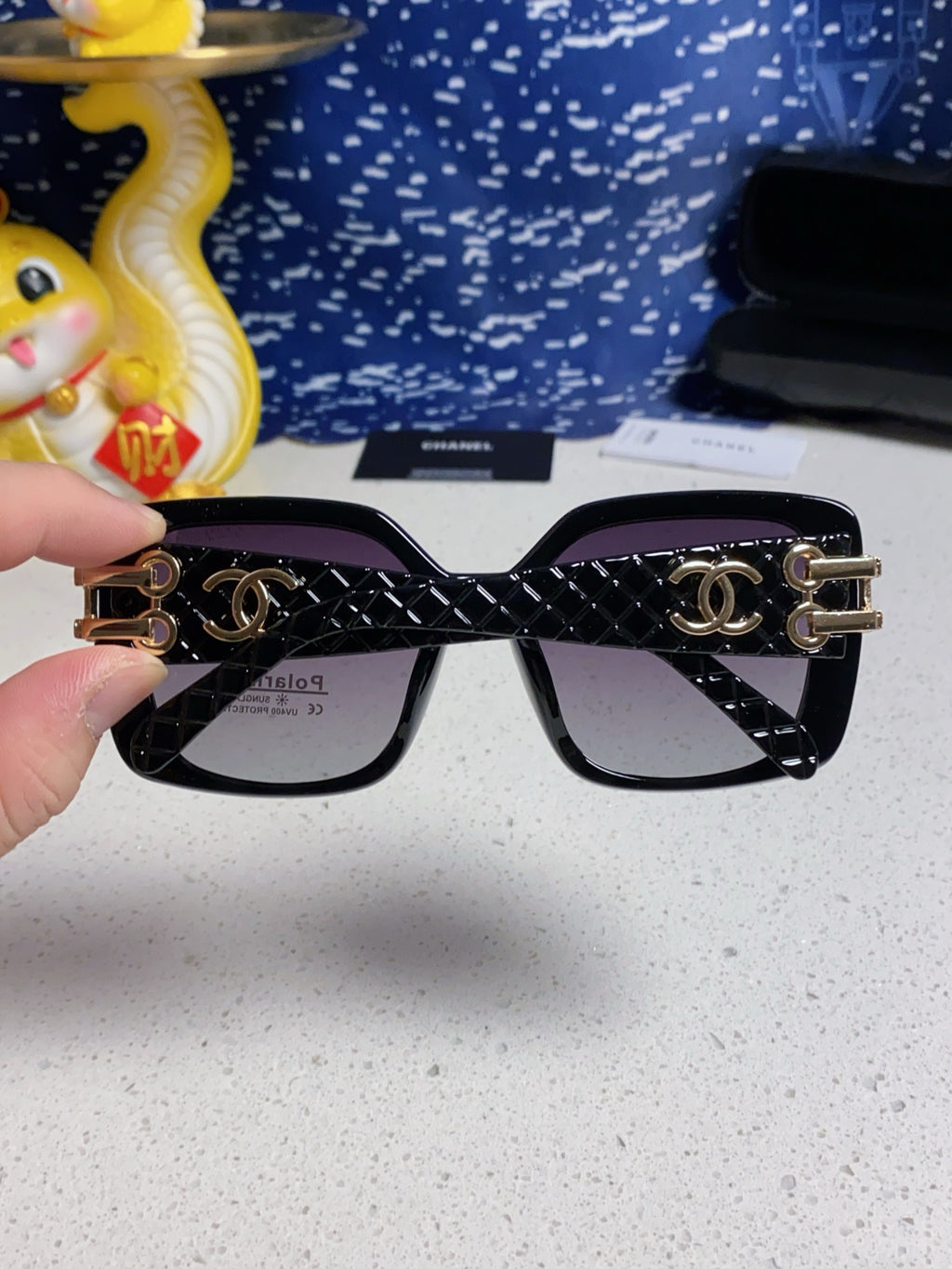 Chanel Oversized Silver Lens Sunglasses for Men & Women - 398613 - detail image 5