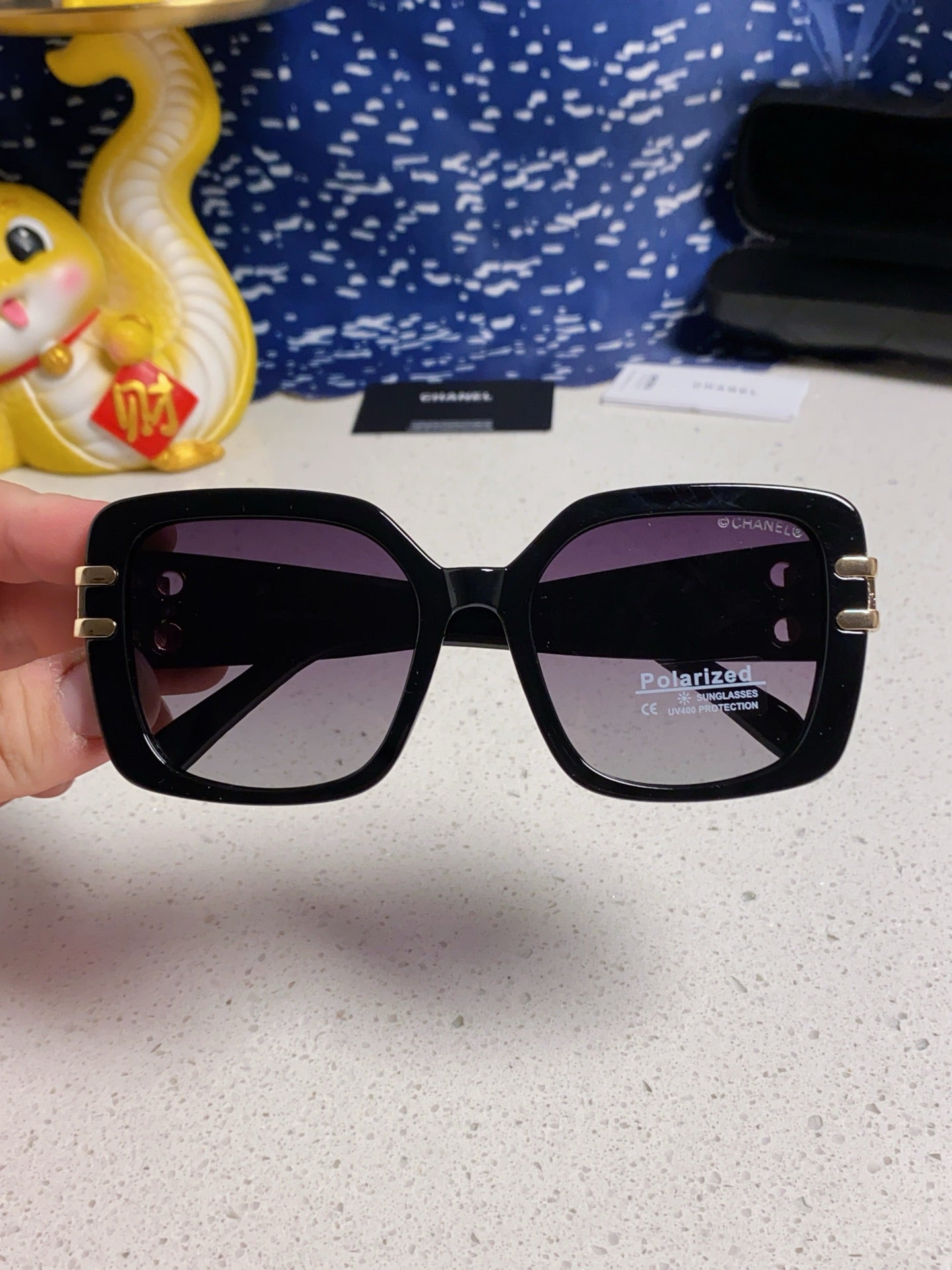 Chanel Oversized Silver Lens Sunglasses for Men & Women - 398613 - detail image 4