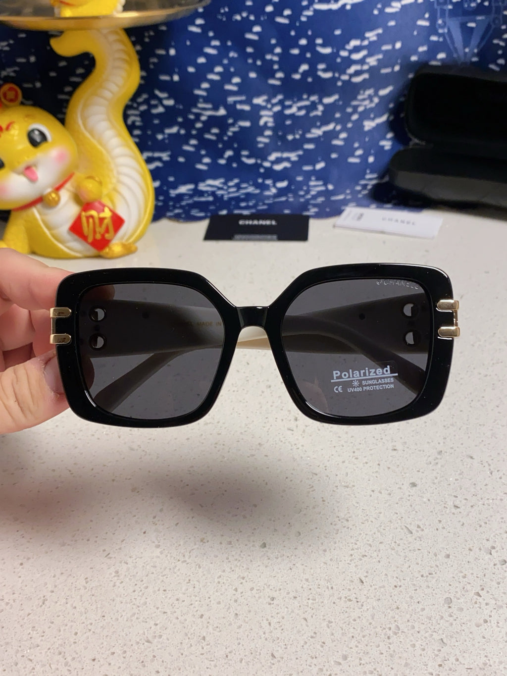 Chanel Oversized Silver Lens Sunglasses for Men & Women - 398614 - detail image 4
