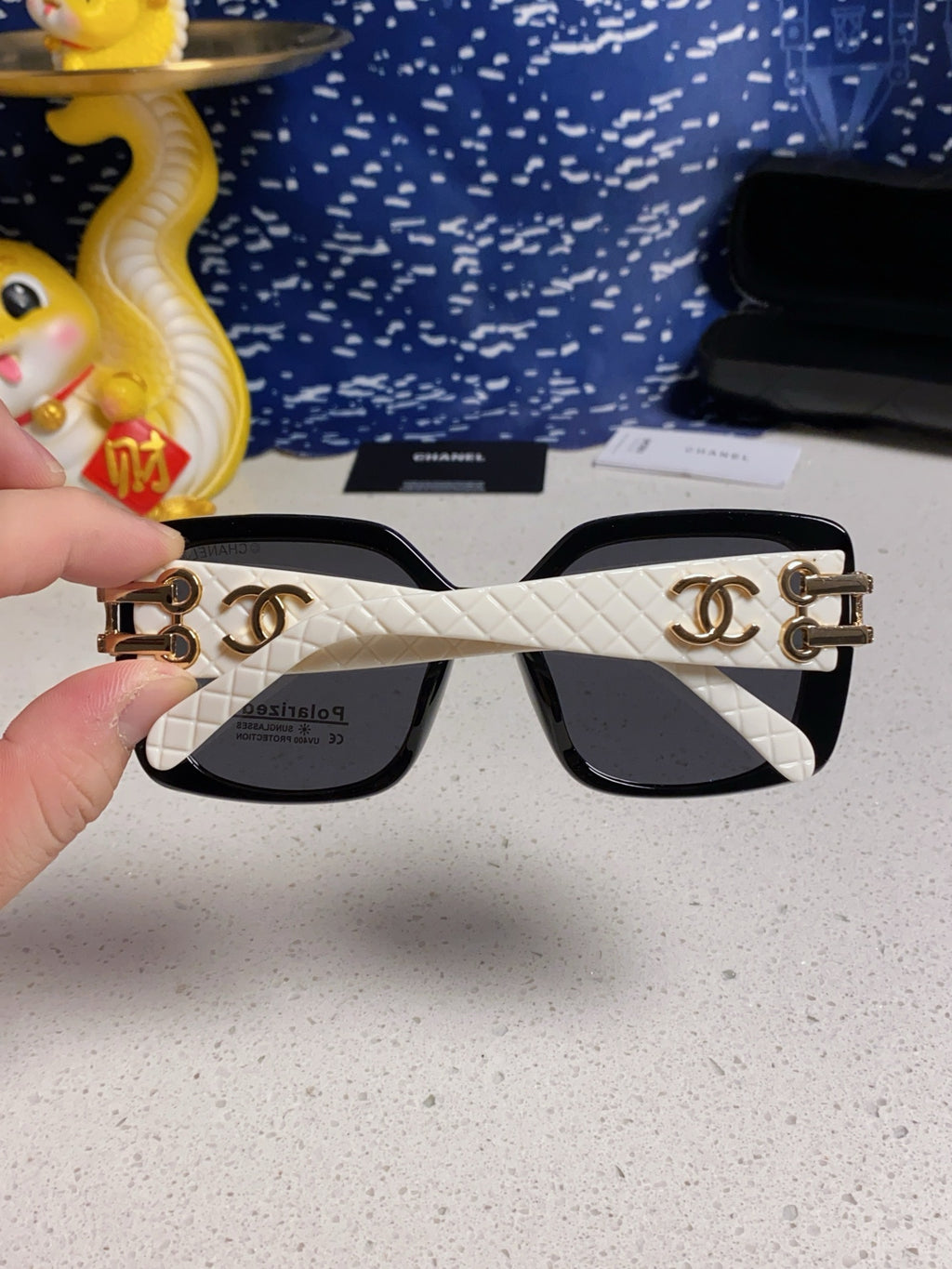Chanel Oversized Silver Lens Sunglasses for Men & Women - 398614 - detail image 5