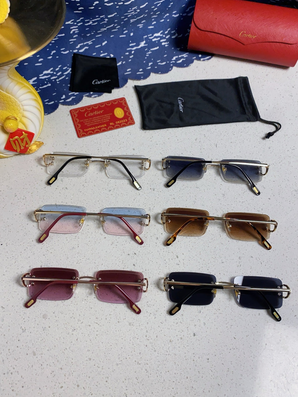Cartier Fashion Red Lens Sunglasses for Men & Women - 415887 - detail image 11