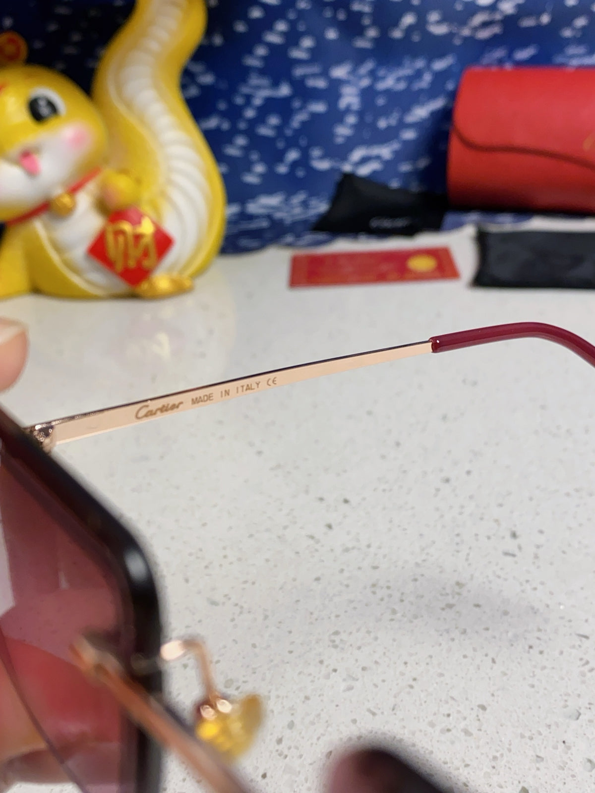 Cartier Fashion Red Lens Sunglasses for Men & Women - 415887 - detail image 8