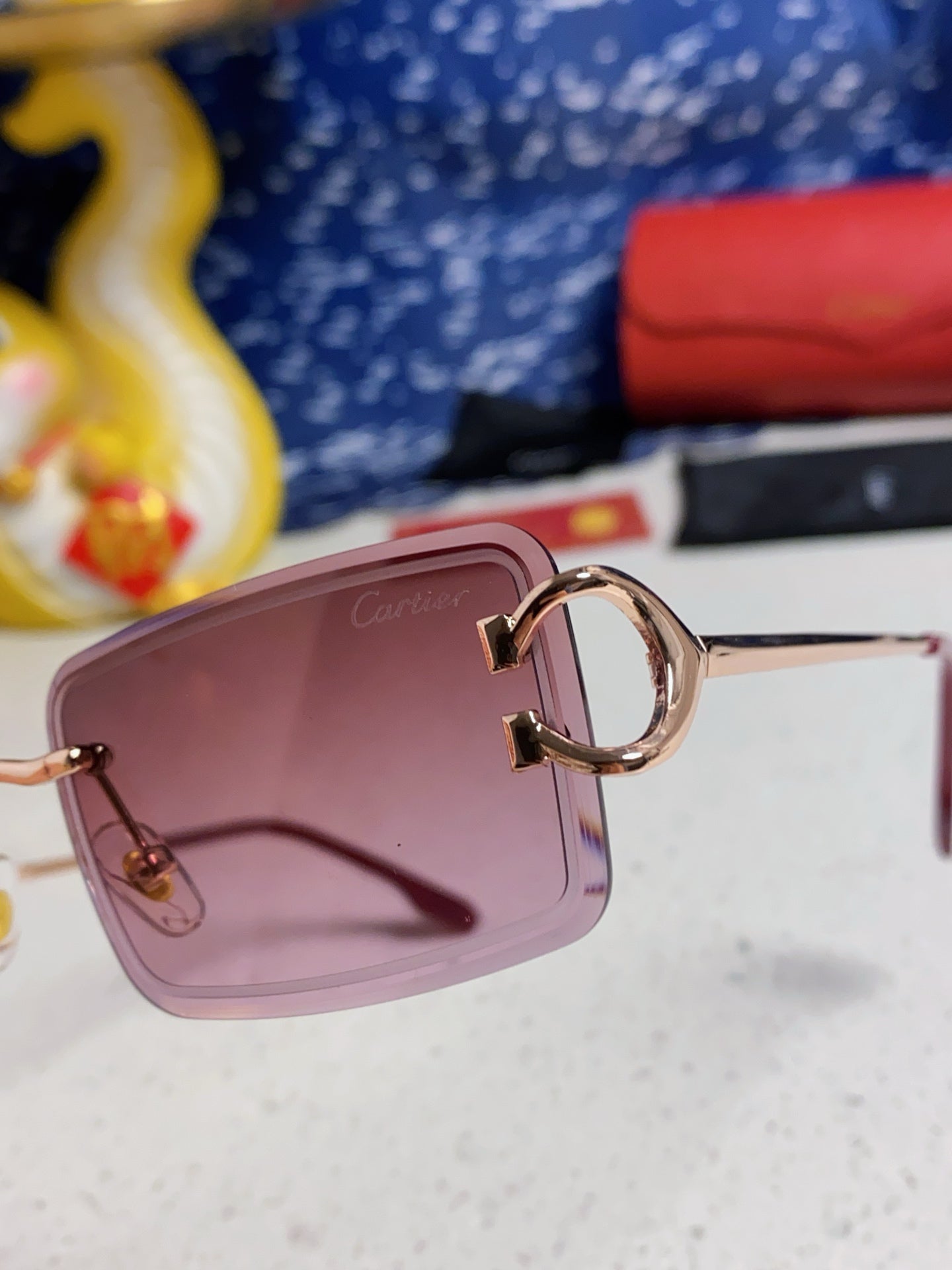 Cartier Fashion Red Lens Sunglasses for Men & Women - 415887 - detail image 7